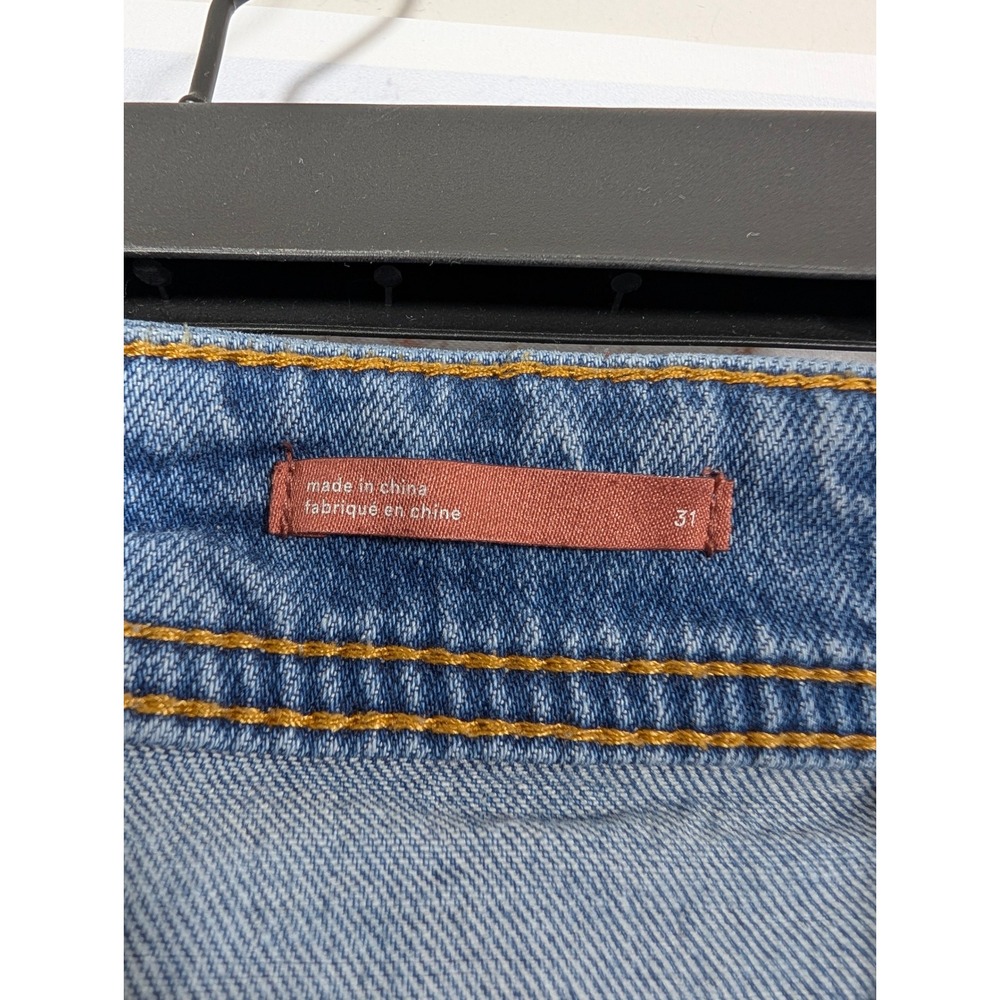 Pilcro Slim Boyfriend Jeans Women 31 Blue Patchwork Embroidered Denim - Picture 4 of 8